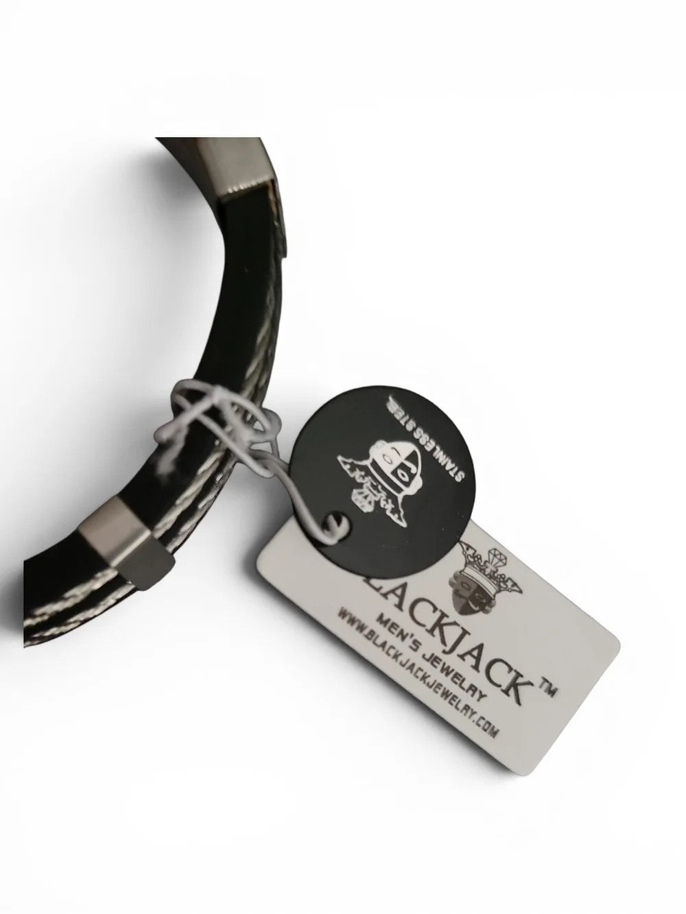 Black Two-Tone Cable Men's Bracelet by BlackJack